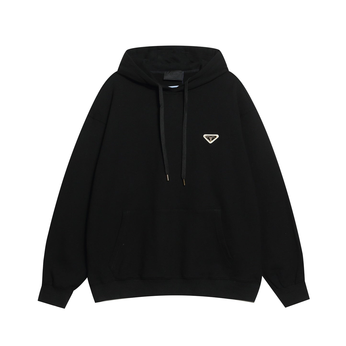 250930 New high-quality large logo triangular label round neck hoodie