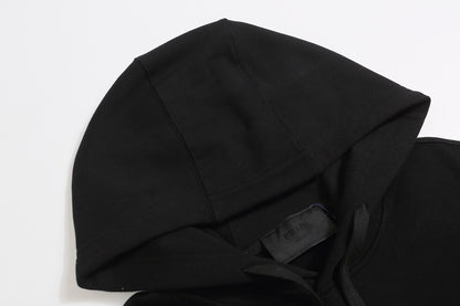 250930 New high-quality large logo triangular label round neck hoodie