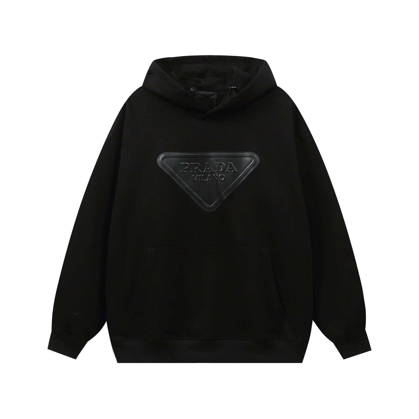 250930 New high-quality large logo triangular label round neck hoodie