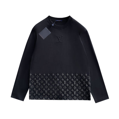 250930 New high-quality textured round-neck long-sleeved style