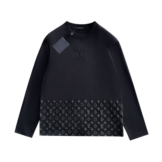 250930 New high-quality textured round-neck long-sleeved style