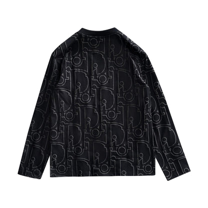 250930 New high-quality textured full-printed round-neck long-sleeved style