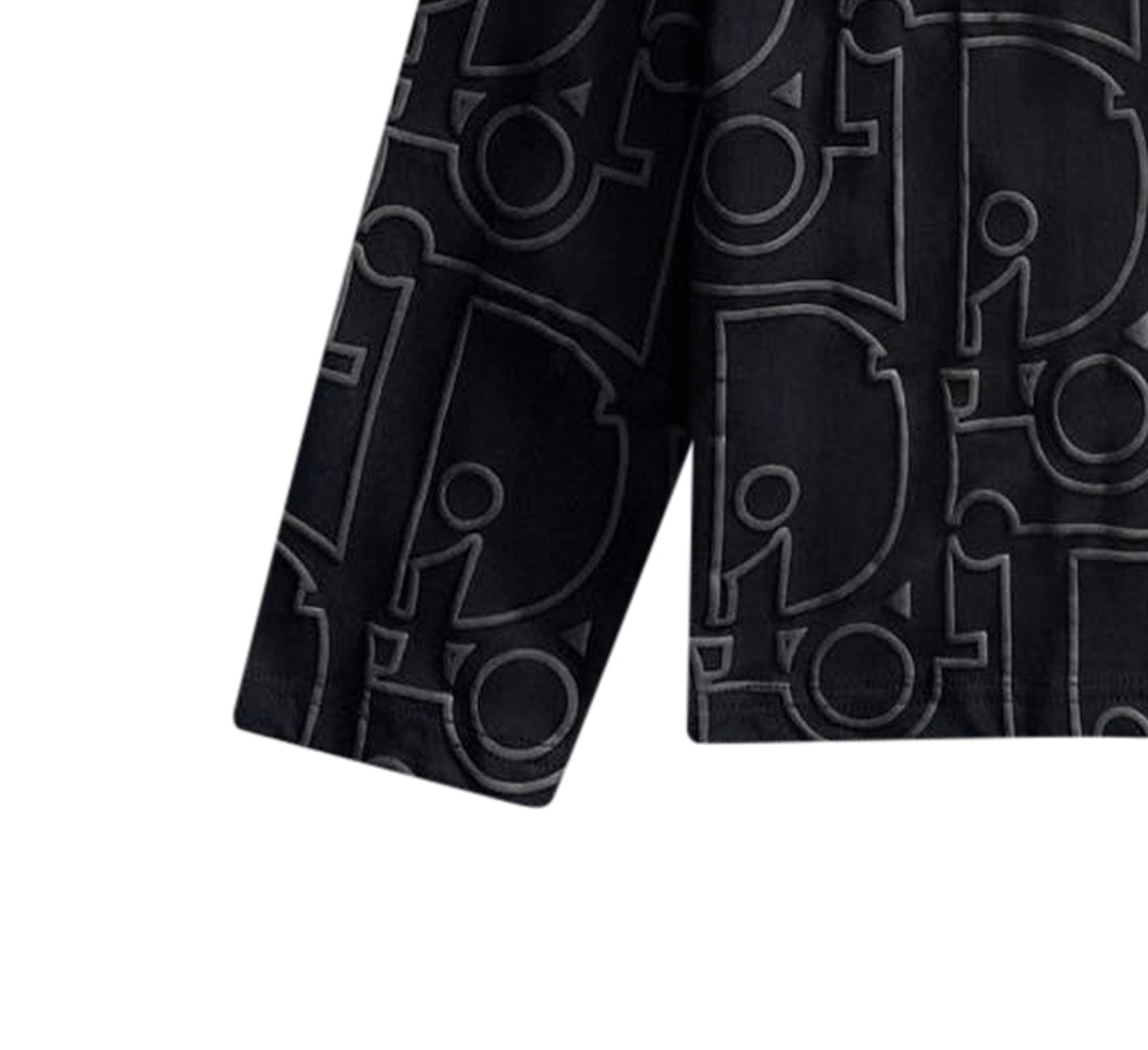 250930 New high-quality textured full-printed round-neck long-sleeved style