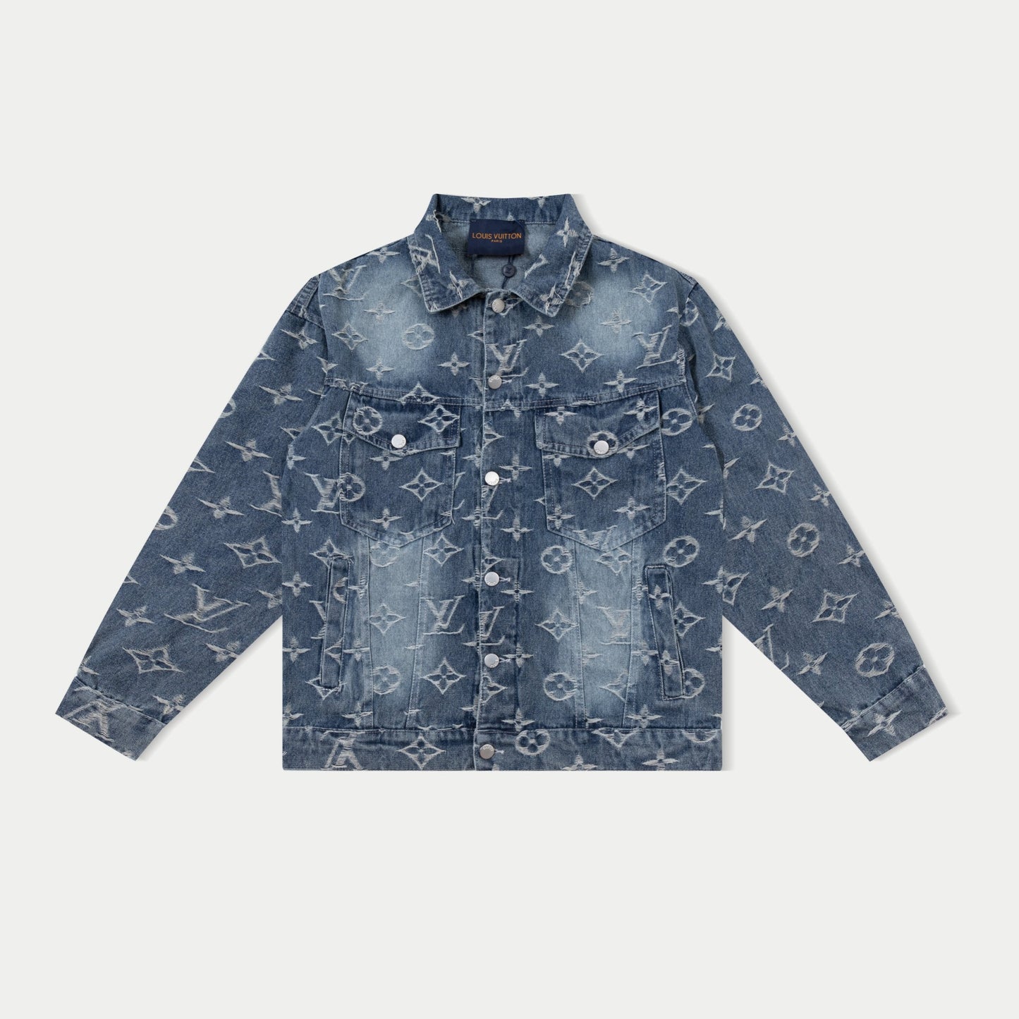 250930 new high-quality jacquard full-print denim jacket