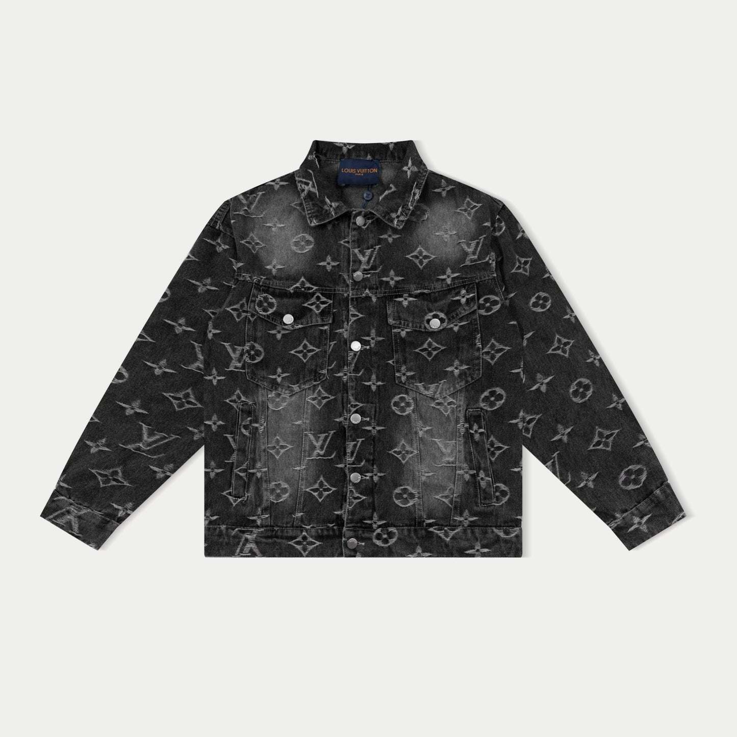 250930 new high-quality jacquard full-print denim jacket
