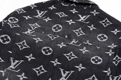 250930 new high-quality jacquard full-print denim jacket
