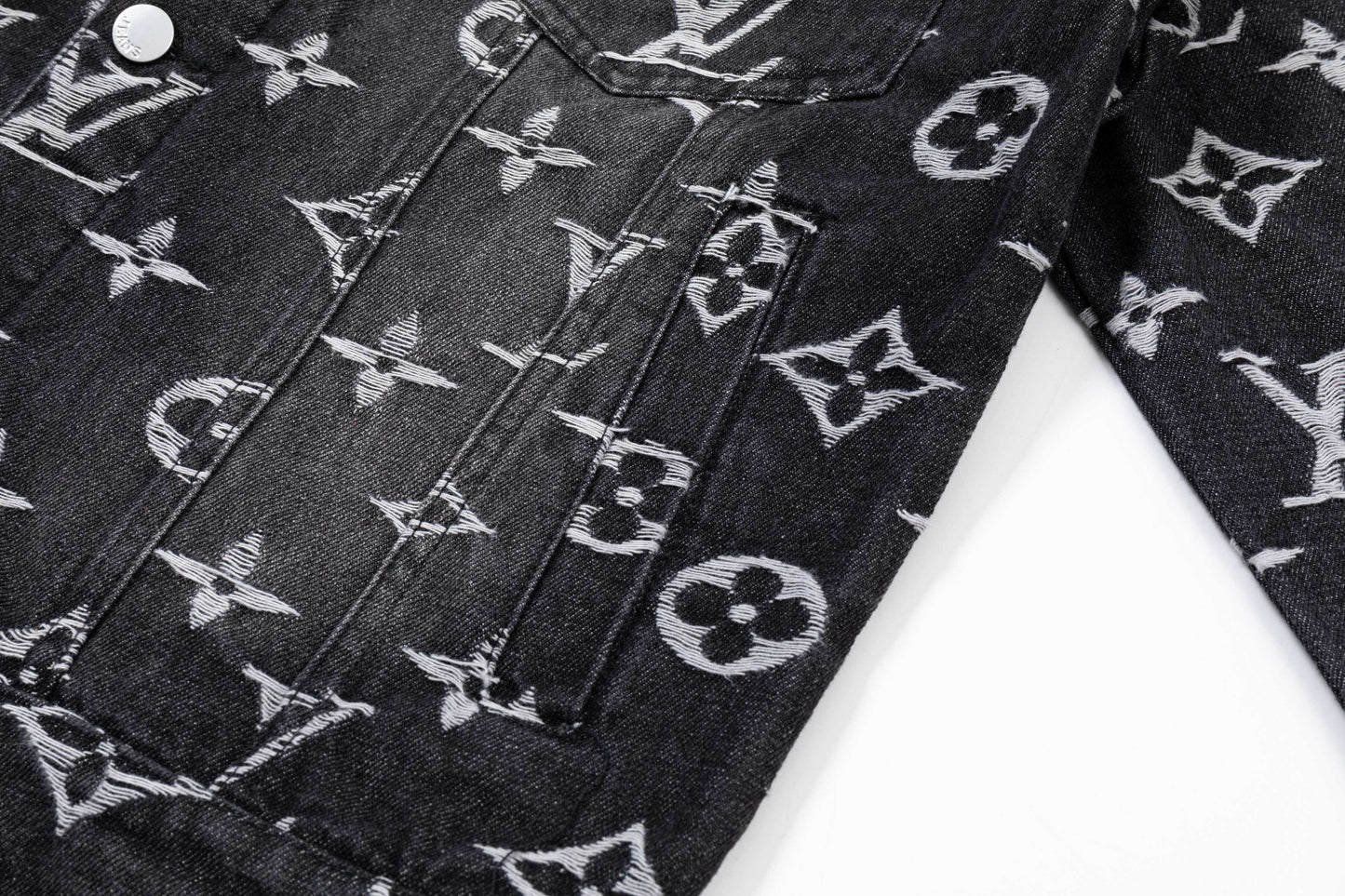 250930 new high-quality jacquard full-print denim jacket