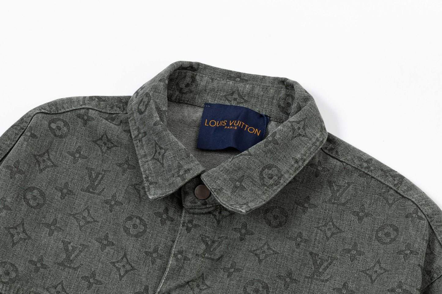 250930 New high-quality jacquard full-print denim long-sleeved shirt