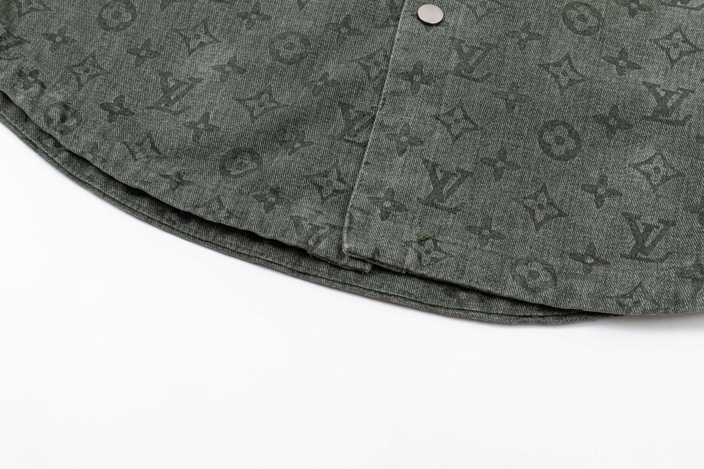 250930 New high-quality jacquard full-print denim long-sleeved shirt