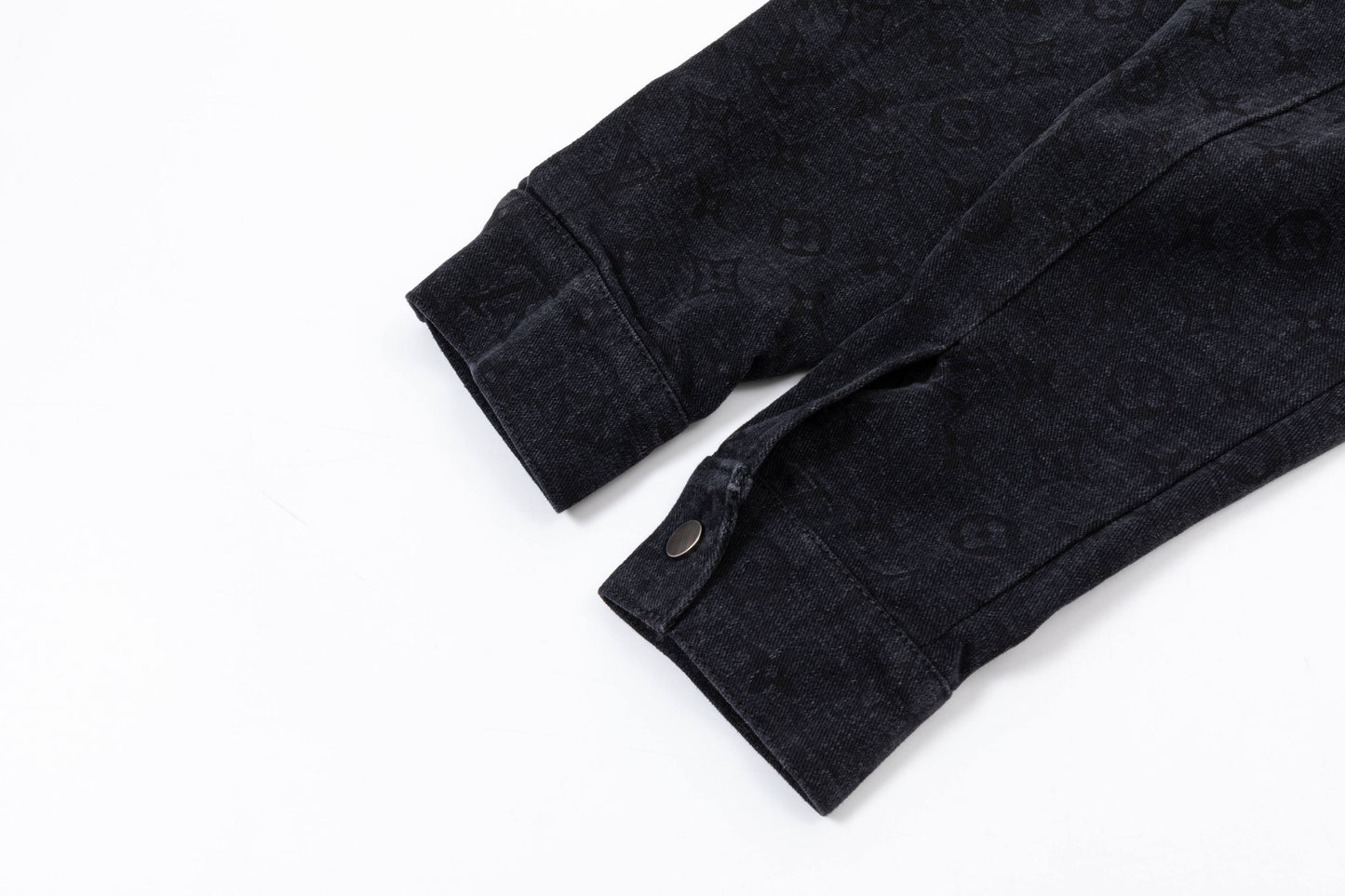 250930 New high-quality jacquard full-print denim long-sleeved shirt