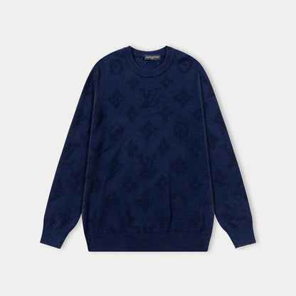 250930 New high-quality full-printed wool round-neck sweater