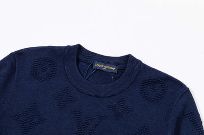 250930 New high-quality full-printed wool round-neck sweater