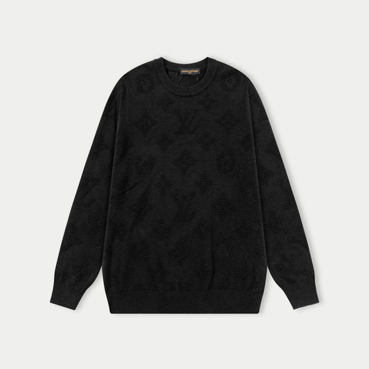 250930 New high-quality full-printed wool round-neck sweater