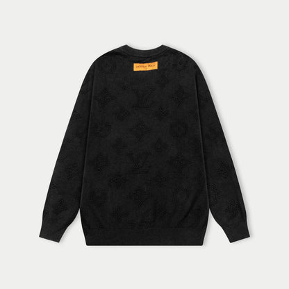 250930 New high-quality full-printed wool round-neck sweater