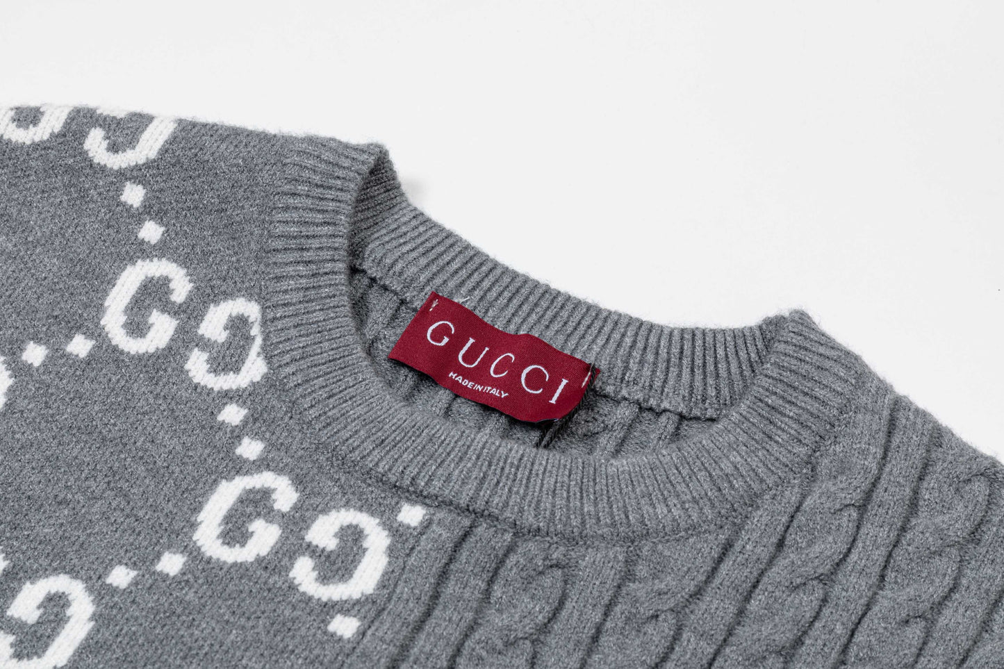 250930 new high-quality half-sided full-print wool round-neck sweater