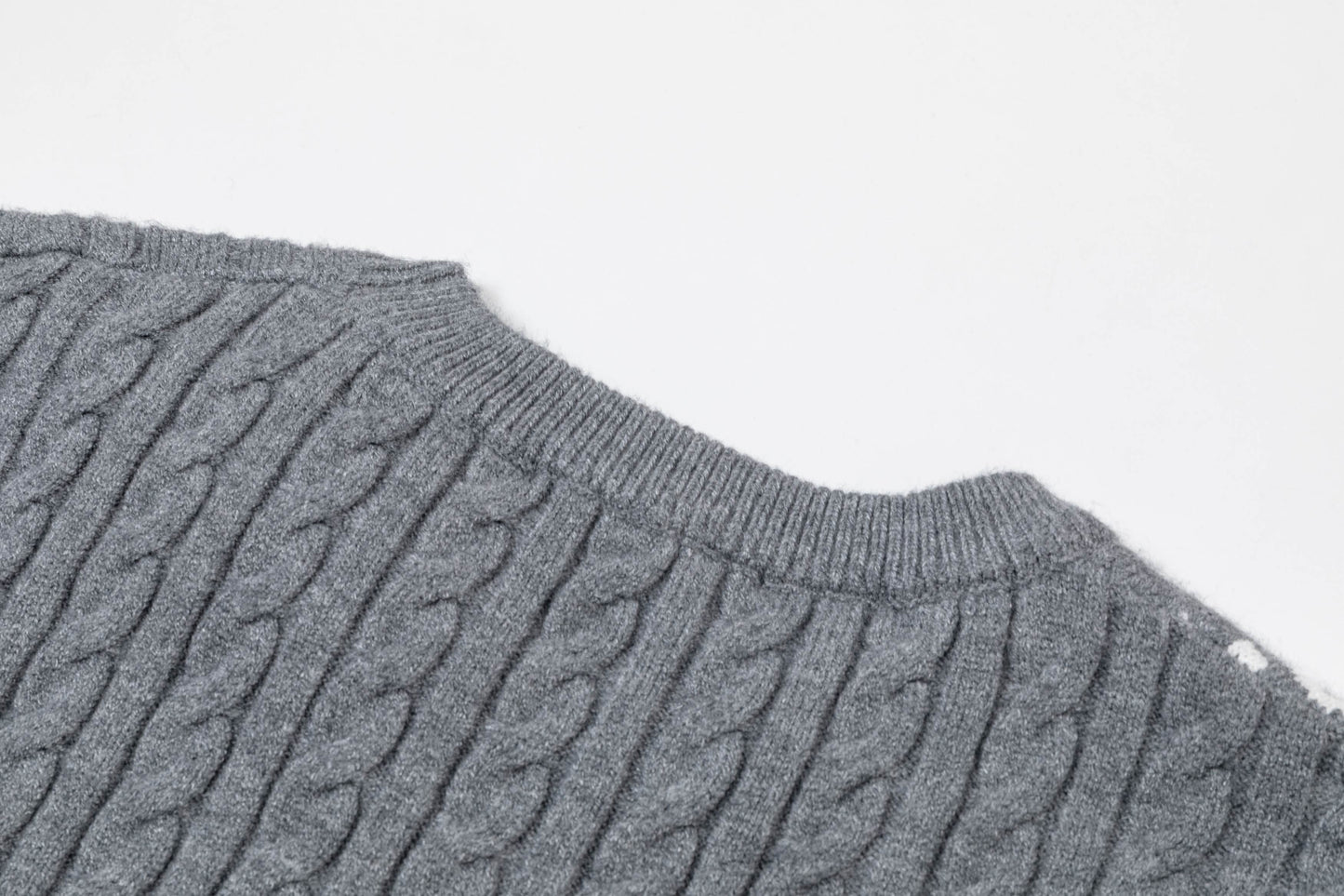 250930 new high-quality half-sided full-print wool round-neck sweater