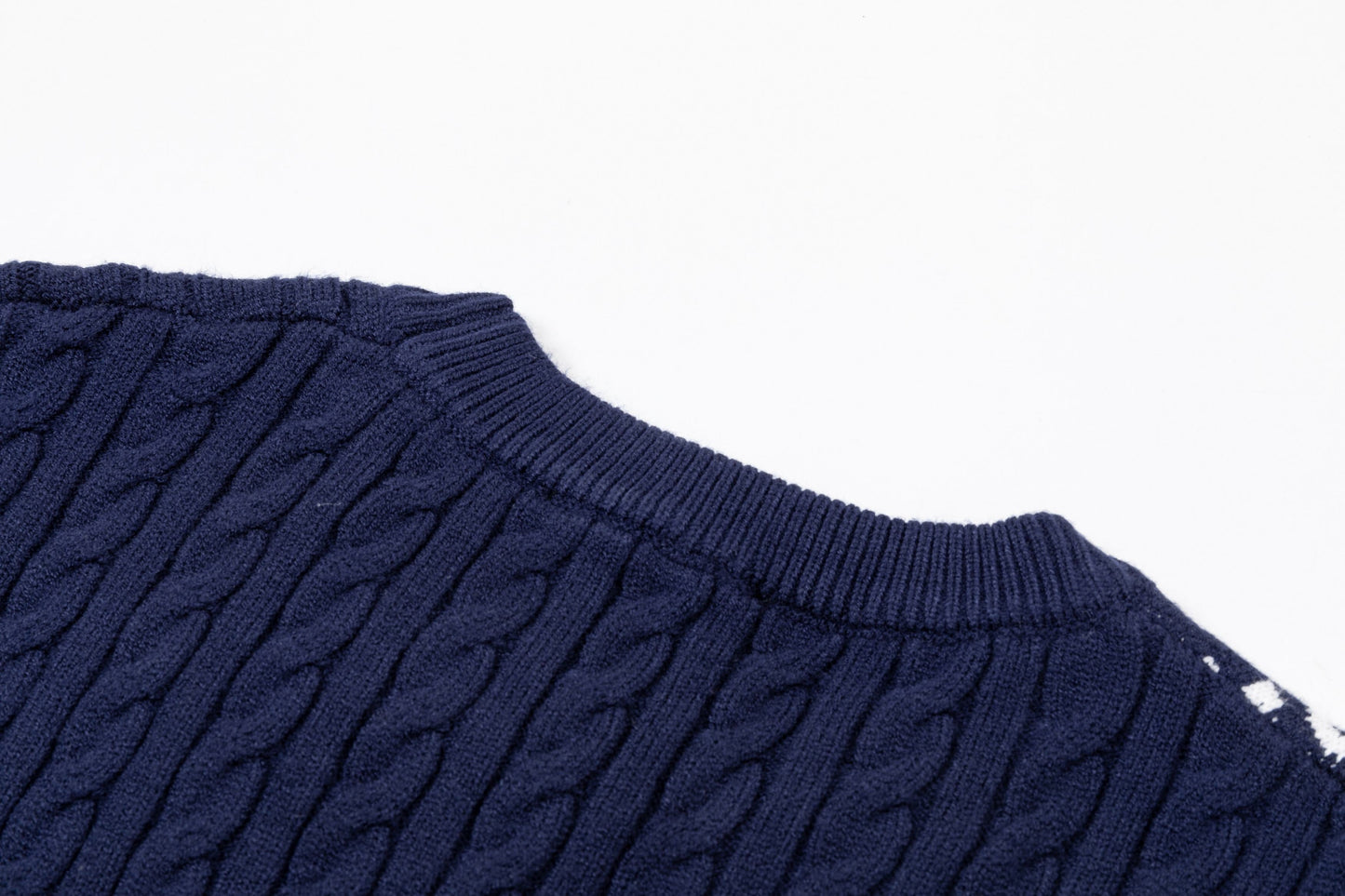 250930 new high-quality half-sided full-print wool round-neck sweater