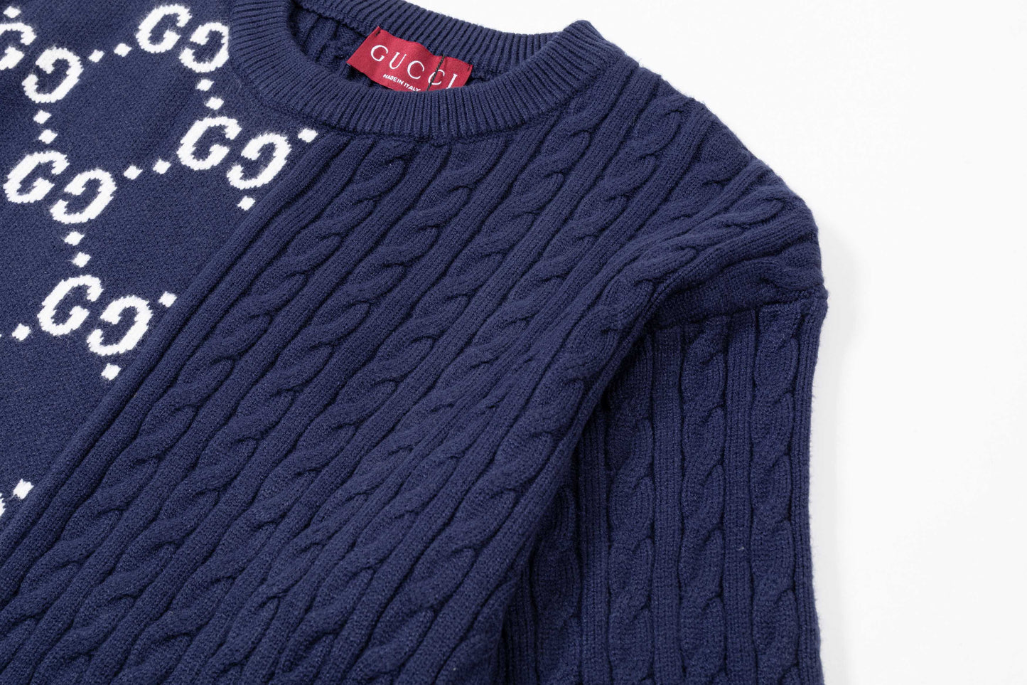 250930 new high-quality half-sided full-print wool round-neck sweater
