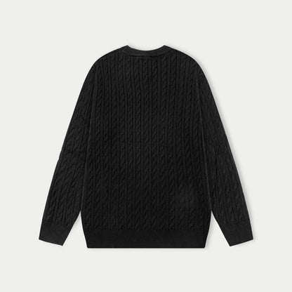 250930 new high-quality half-sided full-print wool round-neck sweater