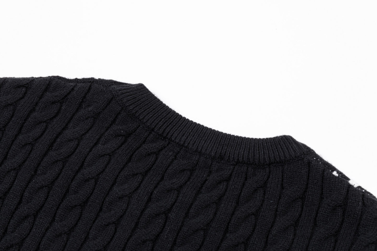 250930 new high-quality half-sided full-print wool round-neck sweater