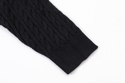 250930 new high-quality half-sided full-print wool round-neck sweater