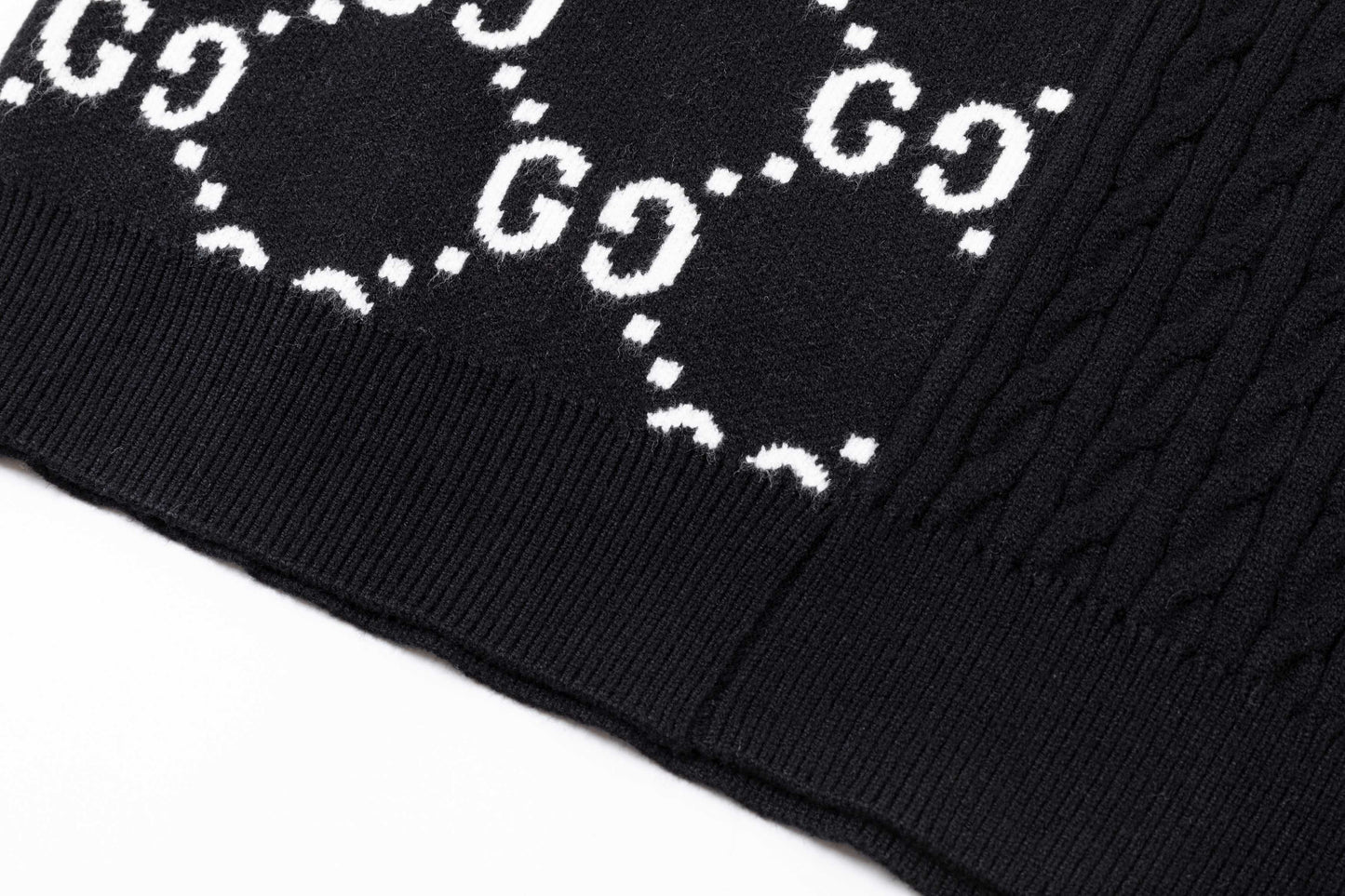 250930 new high-quality half-sided full-print wool round-neck sweater