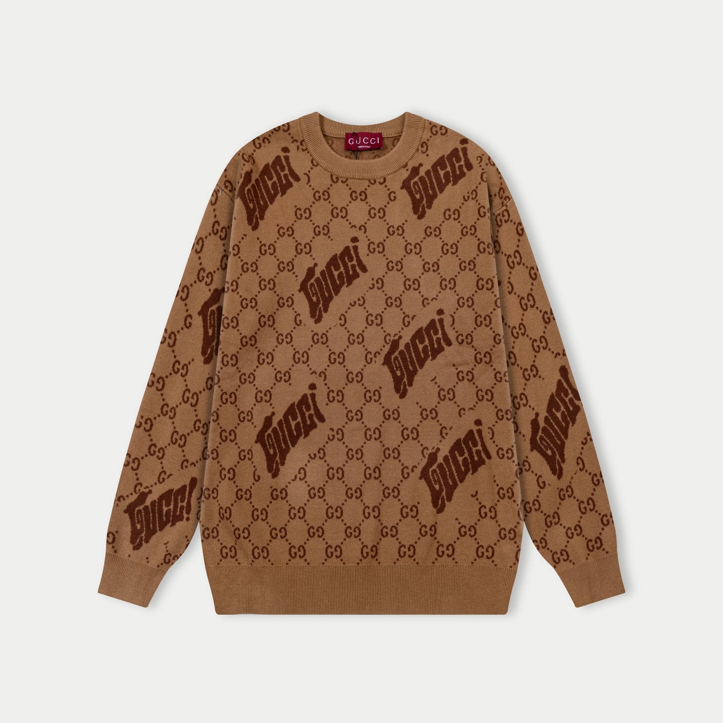 250930 New high-quality and distinctive full-printed wool round-neck sweater