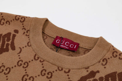 250930 New high-quality and distinctive full-printed wool round-neck sweater