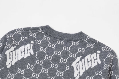 250930 New high-quality and distinctive full-printed wool round-neck sweater