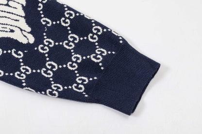 250930 New high-quality and distinctive full-printed wool round-neck sweater