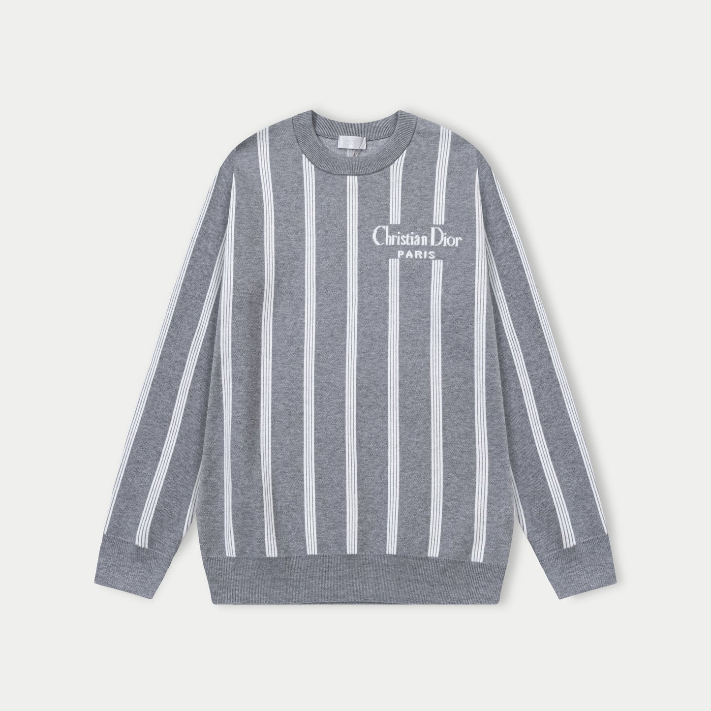 250930 New high-quality vertical striped wool round-neck sweater