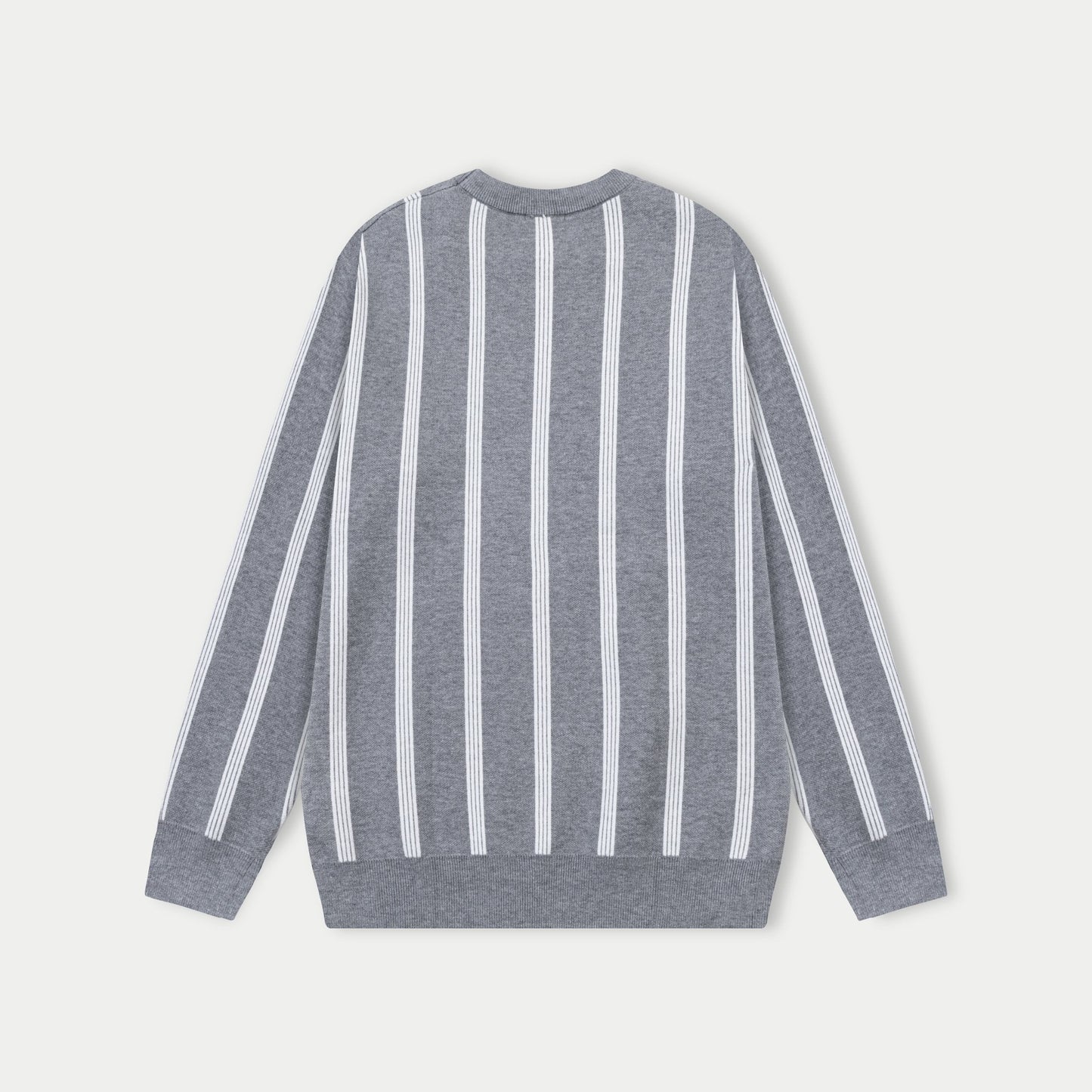 250930 New high-quality vertical striped wool round-neck sweater