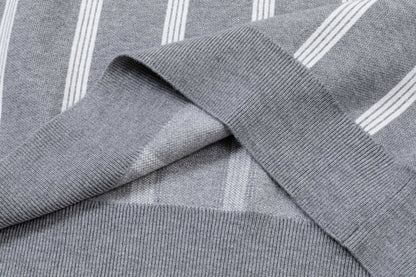 250930 New high-quality vertical striped wool round-neck sweater