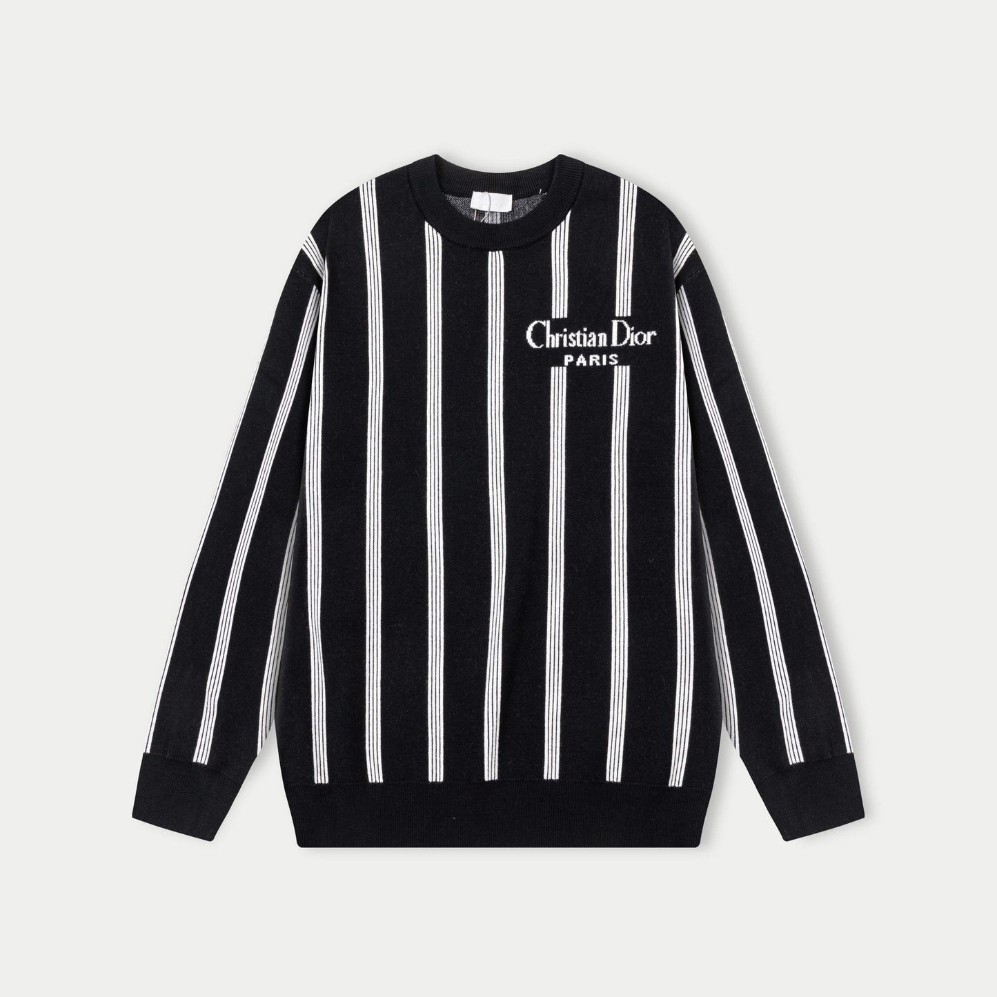 250930 New high-quality vertical striped wool round-neck sweater