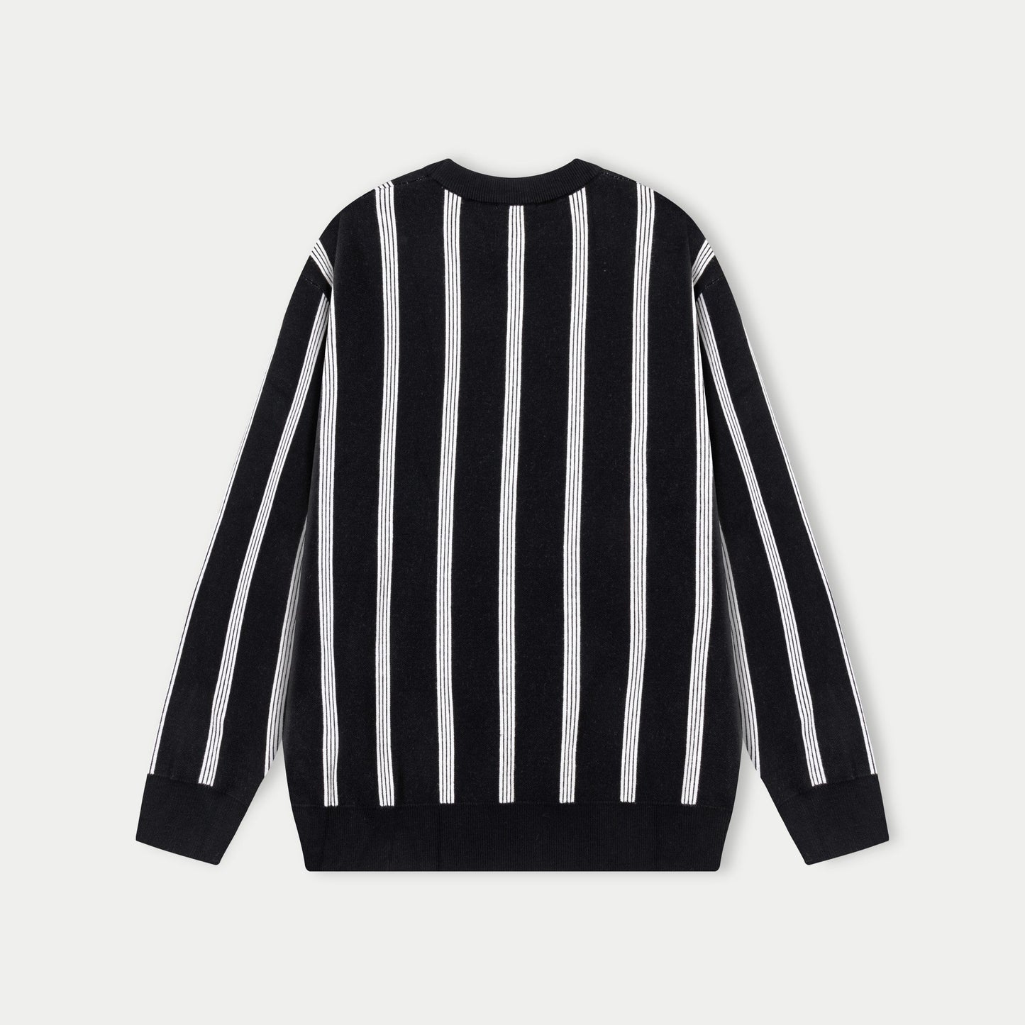 250930 New high-quality vertical striped wool round-neck sweater