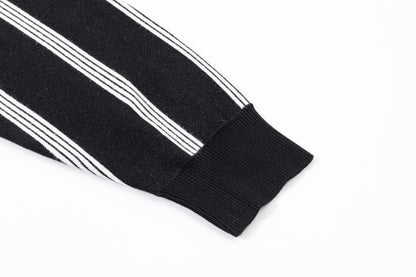 250930 New high-quality vertical striped wool round-neck sweater