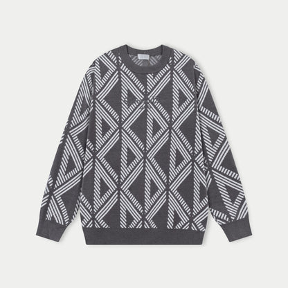250930 New high-quality, distinctive textured wool round-neck sweater