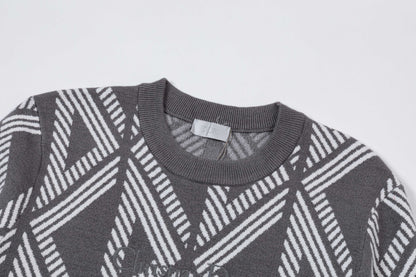 250930 New high-quality, distinctive textured wool round-neck sweater