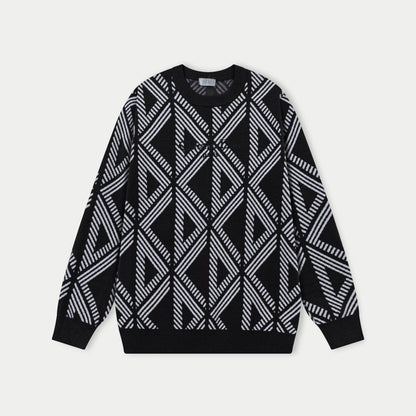 250930 New high-quality, distinctive textured wool round-neck sweater