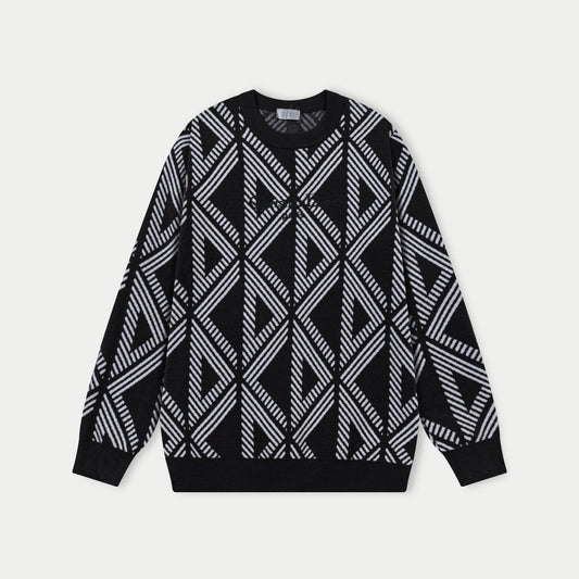 250930 New high-quality, distinctive textured wool round-neck sweater