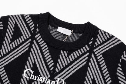 250930 New high-quality, distinctive textured wool round-neck sweater