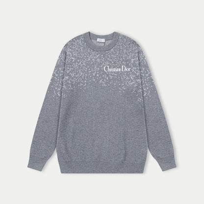 250930 new high-quality, soft, star-studded wool round-neck sweater