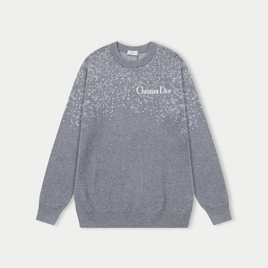 250930 new high-quality, soft, star-studded wool round-neck sweater