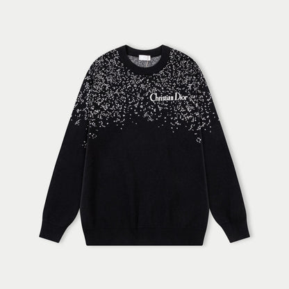 250930 new high-quality, soft, star-studded wool round-neck sweater