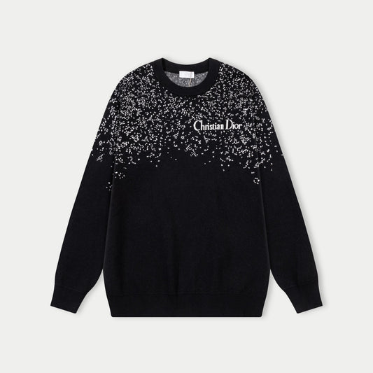 250930 new high-quality, soft, star-studded wool round-neck sweater