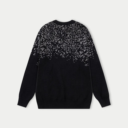 250930 new high-quality, soft, star-studded wool round-neck sweater