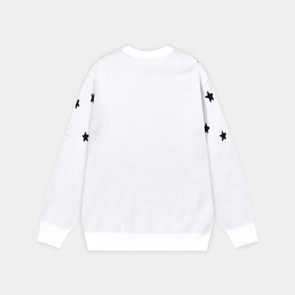 250930 new high-quality, soft, star-studded wool round-neck sweater