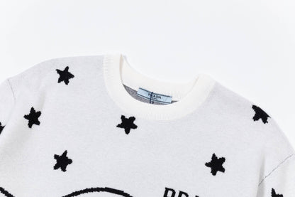 250930 new high-quality, soft, star-studded wool round-neck sweater