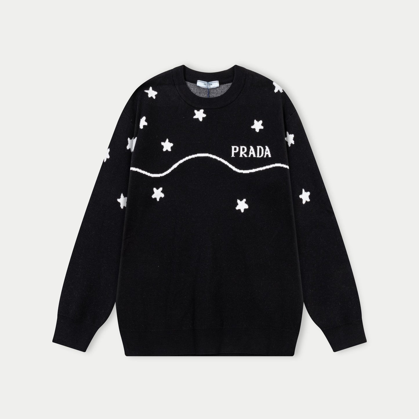 250930 new high-quality, soft, star-studded wool round-neck sweater