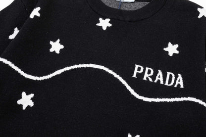 250930 new high-quality, soft, star-studded wool round-neck sweater